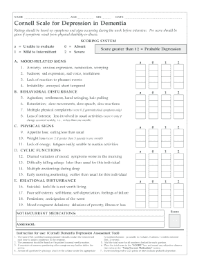 Cornell Scale for Depression in Dementia