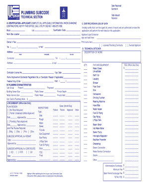 Plumbing Permit Application