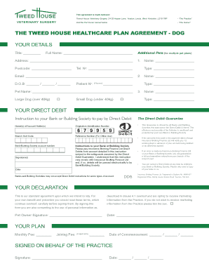 Pet Healthcare Plan Agreement
