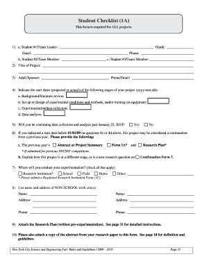 NYCSEF Student Project Registration Form