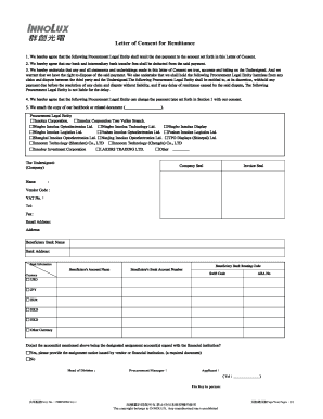 Letter of Consent for Remittance