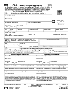 Canadian Child Passport Application