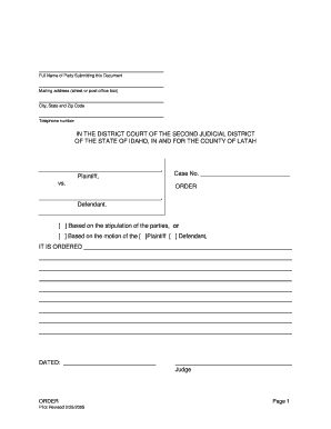 Court Order Template