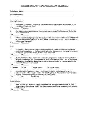 Insured's Mitigation Verification Affidavit