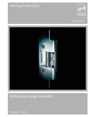 ANSI price list b2012b ANSI product range from effeff