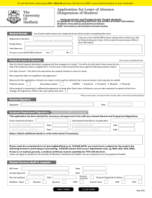 Application for Leave of Absence