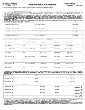 Trust Application and Agreement