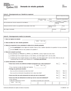Guide de la demande de retraite graduelle (2008-09)
