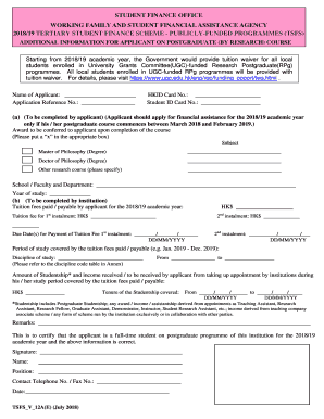 2018/19 Postgraduate Research Tuition Waiver Application