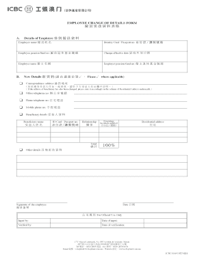 Employee Change of Details Form
