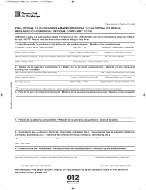 Official Complaint Form
