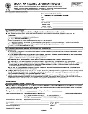 Education Related Deferment Request Form
