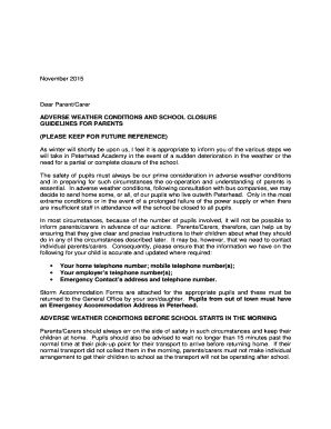 Adverse Weather School Closure Guidelines