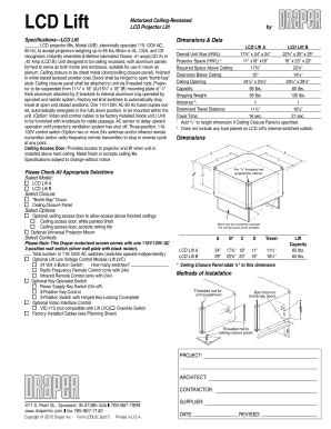 LCD Projector Lift Installation Form