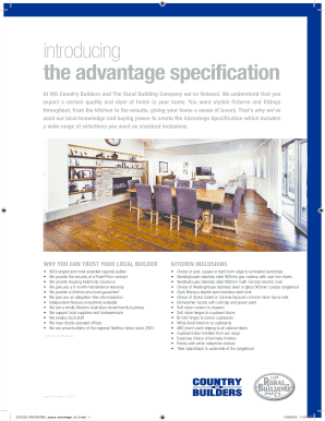 Introducing the advantage specification - WA Country Builders