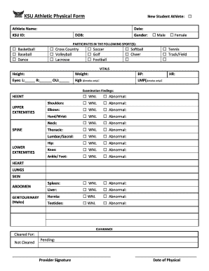 KSU Athletic Physical Form