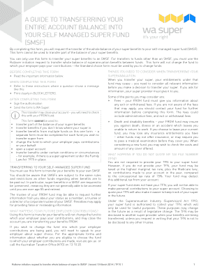 Rollover Initiation Request to Transfer Whole Balance to SMSF