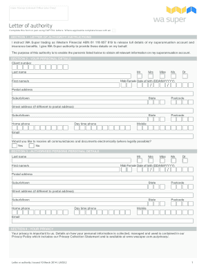 Letter of Authority for Superannuation
