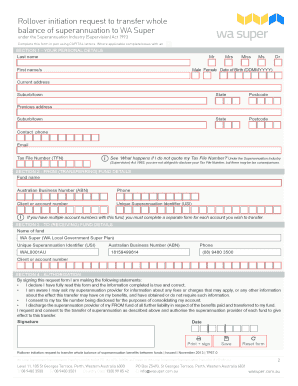 Rollover Initiation Request Form