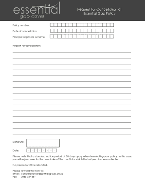 Essential Gap Policy Cancellation Request