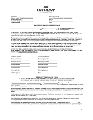 Resident Addition Lease Form