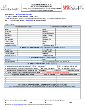 Specialty Medication Prior Authorization Form