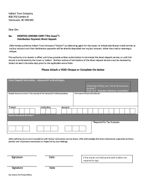 Direct Deposit Authorization Form