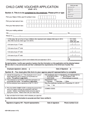 Child Care Voucher Application