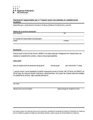 Responsible Declaration for Tourist Stay Tax
