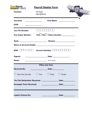 Payroll Details Form