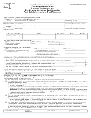 New York State Real Estate Transfer Tax Return for REITs