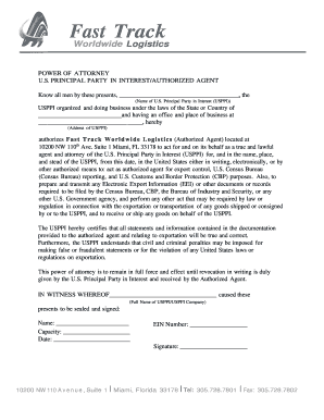 Power of Attorney for Export Control