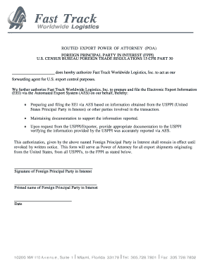 Routed Export Power of Attorney