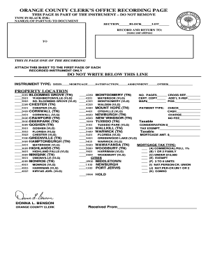 Orange County Deed Recording Form