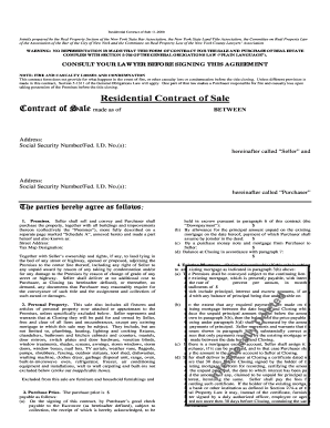 New York Residential Contract of Sale