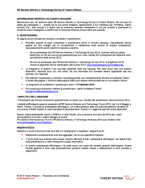 Example of survey form - 2004 Risk Management Survey Questions - Towers Watson