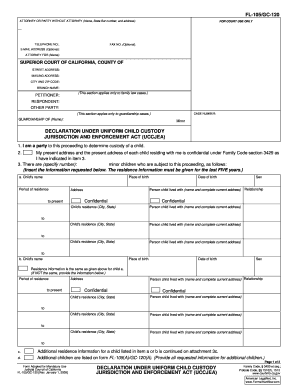 California Declaration Under UCCJEA