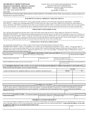 Connecticut State Employees Retirement Credit Purchase Form