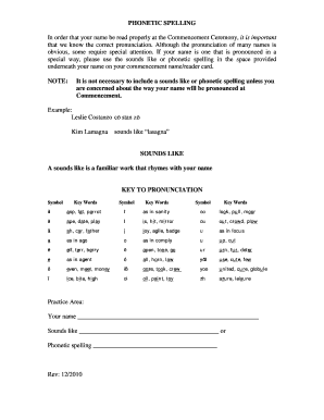 Commencement Name Pronunciation Guide