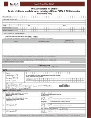 FATCA Declaration for Entities