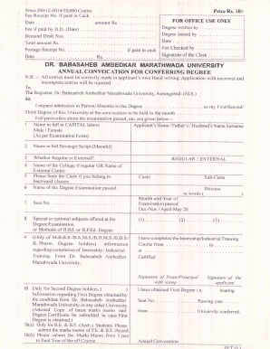 Degree Certificate Application Form