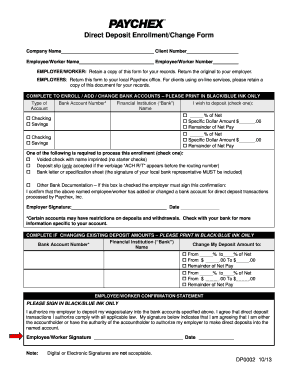 Direct Deposit Enrollment/Change Form