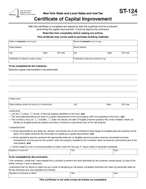 New York Capital Improvement Certificate