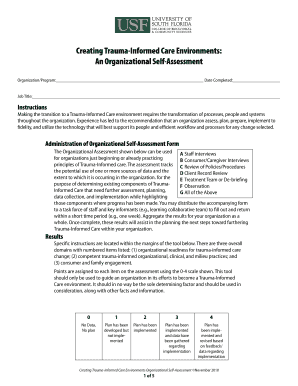Trauma-Informed Care Organizational Self-Assessment Form