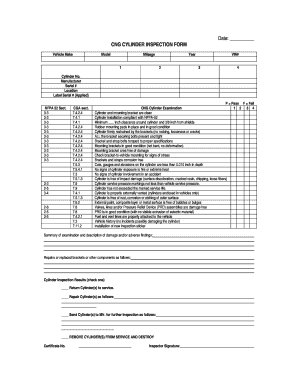 CNG Cylinder Inspection Form