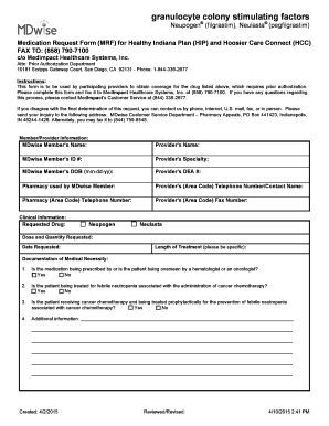 Medication Request Form for Neupogen/Neulasta