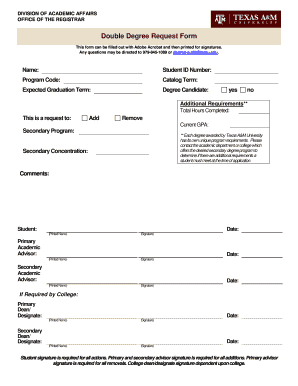 Double Degree Request Form