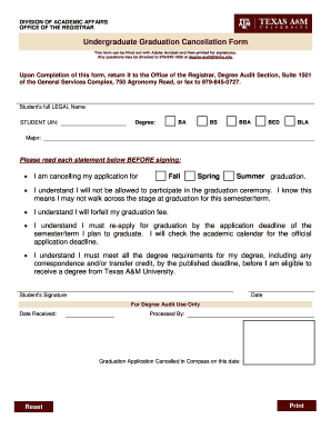 Undergraduate Graduation Cancellation Form