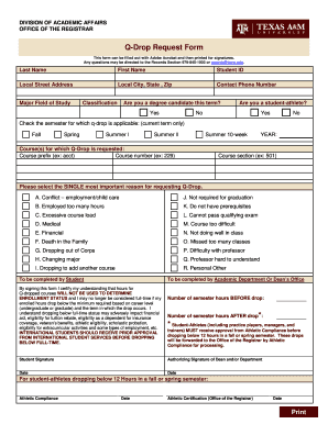 Q-Drop Request Form