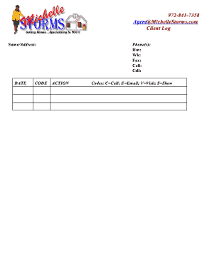 Client Log Form
